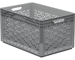 Eurobox 60x40x32cm doorbroken grijs 62l - Robuuste stapelbox voor opslag en transport met goede ventilatie