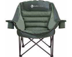 Eurocatch Comfy Club Chair XXL - Vouwstoel met 2 Bekerhouders - Kampeerstoel - Campingstoel - Dik Gevoerd - incl opbergtas