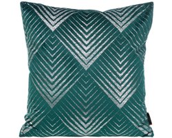 Eurofirany Blink Serie - Sierkussenhoes - 45x45 cm - Welvet - Geometrisch - Turkus