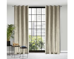 Eurofirany Lussi - Gordijn - 140x250 cm - Ajourpatroon - Velours
