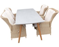 Eurofleur aanbieding - Set van Copenhagen tafel 180x90 cm en 4 Dar...