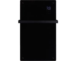 Eurom Alutherm Convectorkachel - 81.5x43.8cm - IP24 - 1200watt - wifi - vloer/wand- Verticaal - metaal/glas zwart mat
