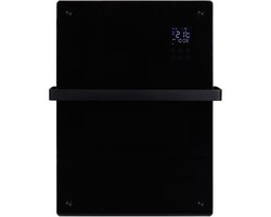Eurom Alutherm Infrarood paneel - 67.1x43.8cm - IP24 - 800watt - wifi - wand- Verticaal - metaal/glas zwart mat