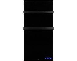 Eurom Sani 1000 badkamer infrarood verwarming 1000W met handdoekbeugels, WiFi en app - zwart (350470)
