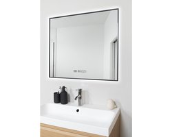 Eurom Sani 400 Mirror Infraroodpaneel met spiegel - 80x70cm - LED verlichting - WiFi - 400 watt - mat zwart