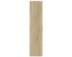 Europees Eikenkast Highboard – Kast – Dressoir – Opbergmeubel – Bergkast – Massief Hout & Kurk – 2 Laden en 2 Open Vakken – Compact 40x42,5x185 cm – Modern Minimalistisch Design