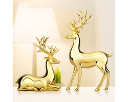 Europese kunsthars ornamenten, Europese en Amerikaanse woondecoraties, gegalvaniseerd hertenpaar woonkamer tv-meubel woonaccessoires