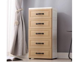 Europese stijl verdikte schuifladen opbergkast kunststof kinderkast voor baby afwerking kast voor babykleding Chaki_5 woningen