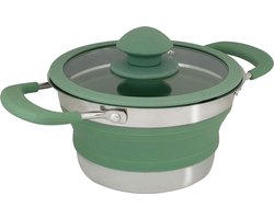 Eurotrail Pan met deksel - Small - opvouwbaar siliconen - Sea Green