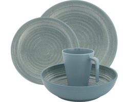 Eurotrail Serviesset Denia - 16delig - Licht blauw - Melamine