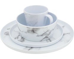 Eurotrail Serviesset Marble Marmerlook 16 delig Melamine