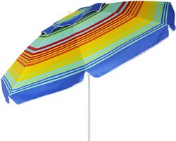 Eurotrail Strand Parasol - Regenboog - met stormdak - UPF 50+