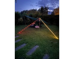 Eurotrail Verlichte Scheerlijn - Veiligheidslijn - LED Scheerlijn - Fuo Geel - Oplaadbaar - Waterbestendig - 8 Lichtstanden