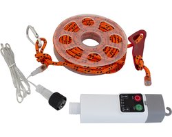 Eurotrail Verlichte Scheerlijn - Veiligheidslijn - LED Scheerlijn - Oranje - Oplaadbaar - Waterbestendig - 8 Lichtstanden