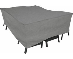 Eurotrail Waterdichte Hoes Voor Tuintafel met Stoelen, Zitgroep Hoes, Cantonic 225x175x100cm, Grijs