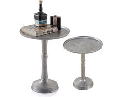 Eva | bijzettafel | zilver | aluminium | ø 44x53 cm | bijzettafel | bijzettafel buiten | bijzettafel industrieel | salontafel | klein bijzettafeltje | Wood Selections