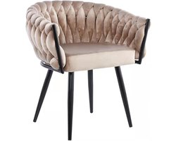 Eva Chair Velvet Taupe Black Frame