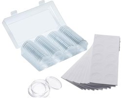 EVA Plastic Munten Case Containerhouder Capsules Ronde Benodigdheden Opbergdoos - 60 Stuks Beschermende Schuim - 19 mm 41 mm Munten Collectie