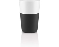 Eva Solo - Beker voor Caffe Latte Set van 2 Stuks - Zwart - Porselein - Siliconen