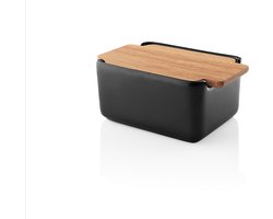 Eva Solo - Nordic Kitchen Botervloot met Eiken Deksel - Zwart - Aardewerk - Eikenhout