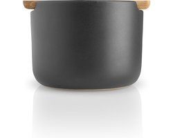 Eva Solo - Nordic Kitchen Zoutpot met Deksel - Zwart - Porselein - Hout