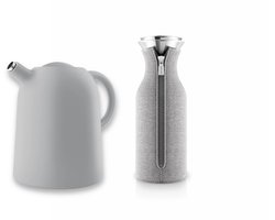 Eva Solo Thermoskan Thimble Grijs + Karaf met Hoes Grijs - Serveerkan - Schenkan - Set van 2