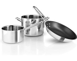 Eva Trio - Kookpannenset Starter Set van 3 Stuks - Zilver - Roestvast Staal