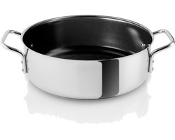Eva Trio Roestvrijstalen sauteusepan, steelpan, geschikt voor inductie, aluminium, roestvrij staal, keramische coating, gepolijst staal, 3,5 L, 312440