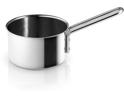Eva Trio Roestvrijstalen steelpan, kookpan, geschikt voor inductie, aluminium, roestvrij staal, keramische coating, gepolijst staal, 1,1 L, 312411