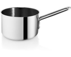 Eva Trio Roestvrijstalen steelpan, kookpan, geschikt voor inductie, aluminium, roestvrij staal, keramische coating, gepolijst staal, 1,8 L, 312418