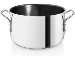 Eva Trio - Stainless Steel Slip-Let Ceramic Kookpan Ø 20 cm 3,6 Liter - Roestvast Staal - Zilver -