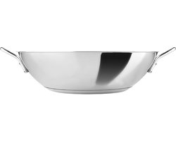 Eva Trio - Stainless Steel Slip-Let Ceramic Wok Ø 32 cm 5 Liter - Aluminium - Zilver -