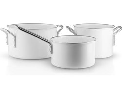 Eva Trio - White Line Pannenset Set van 3 Stuks - Wit - Aluminium - Roestvast Staal - Keramische Coating