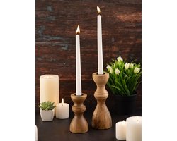 Evelyn | kaarsenhouder | hout | 20/13x6cm | set van 2 | Vitrinekast | vitrinekast met glas | vitrinekast industrieel | vitrinekasten woonkamer | Wood Selections