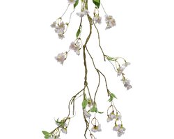 Everlands Kunstbloem/bloesem takken slinger - wit/roze - 130 cm