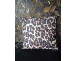 Eviva Home Deco Sierkussen 'Classic Panter' - 40x40 cm - Panterprint Warm Bruin - Luxe Woonaccessoire