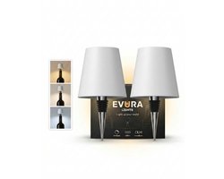 Evura Goods oplaadbare flessenlamp Wit - set van 2 - dimbaar - 3 lichtkleuren - draadloos