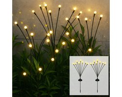 Evura Goods solar tuinverlichting - 12 stuks - vuurvliegje effect - zonne energie - waterdicht - prikspots - sfeerverlichting