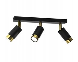 EWILIGHT TUBE LUX Plafondlamp Zwart/Goud 3x GU10