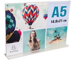 Exacompta 30x Infostandaard recht horizontaal A5 - Transparant - 85159D