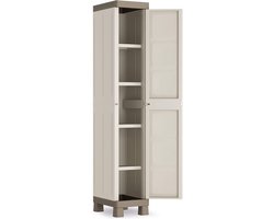 Excellence Kunststof Kast Smal 1 Deur Beige/Taupe 33 x 45 x 182 cm - Praktisch en Stijlvol