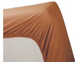 Excellent hoeslaken katoen oranje - 140x200 (tweepersoons) - fijn geweven en ademend - heerlijk zacht en comfortabel - perfecte pasvorm - zalig slapen