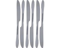 Excellent Houseware - 12x Messen tafelbestek - RVS - 23,5 cm - Tafel dekken - Bestek set - zilver