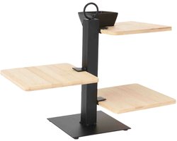 Excellent Houseware 3-laagse voedsel etagere - bamboe - 32 x 15 x 27 cm - serveertray