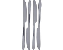 Excellent Houseware - 4x Messen tafelbestek - RVS - 23,5 cm - Tafel dekken - Bestek set - zilver