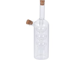 Excellent Houseware - Azijn/olie fles - Glas - Azijnflessen - 300 ml - Tafel dekken