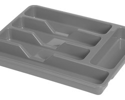 Excellent Houseware Bestekbak/keuken Organizer - 5-Vaks - Grijs - 33,5 x 26,5 x 3,5 cm