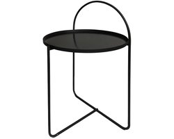 Excellent Houseware bijzettafel Deco Metal - zwart - rond - H65 x D40 cm - metaal - koffietafel - koffietafel - banktafeltje
