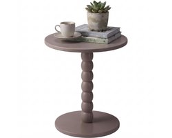 Excellent houseware bijzettafel liva - taupe - rond - H50 x D35 cm - hout - koffietafel