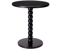 Excellent houseware bijzettafel liva - zwart - rond - H40 x D35 cm - hout - koffietafel